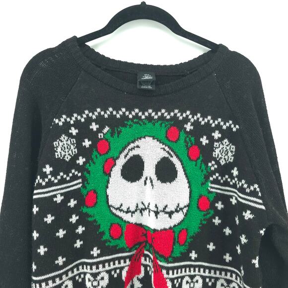 Disney Nightmare Before Christmas Jack Skeleton Youth Christmas Sweater L 11-13 - Picture 2 of 10